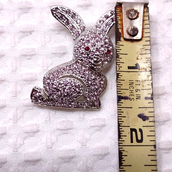 Bunny Rhinestone Encrusted Pin - Picture 7 of 7